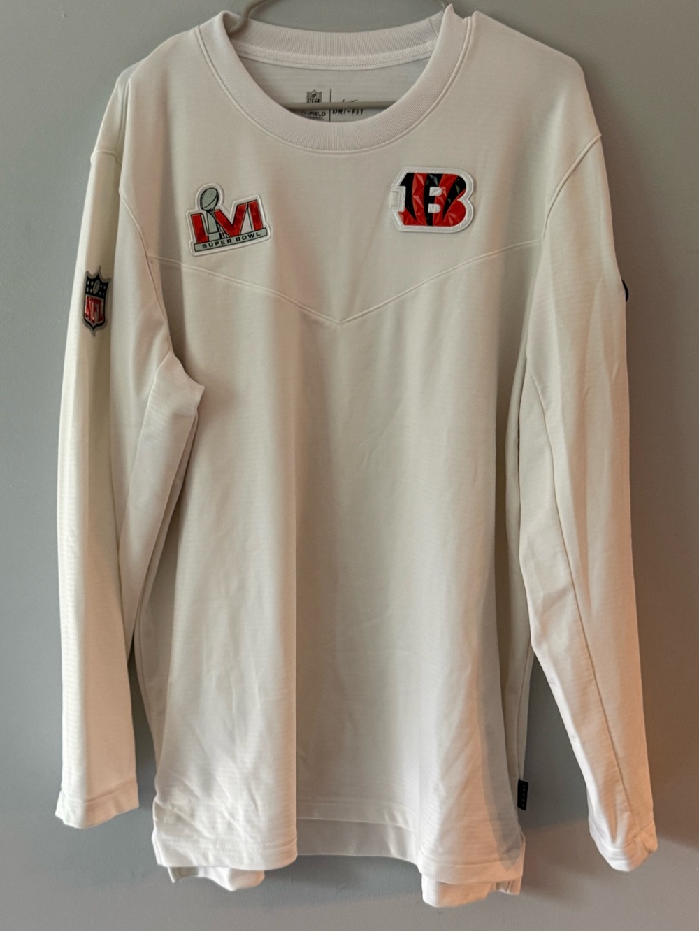 NFL Cincinnati Bengals Super Bowl long Sleeve White Logo Top
